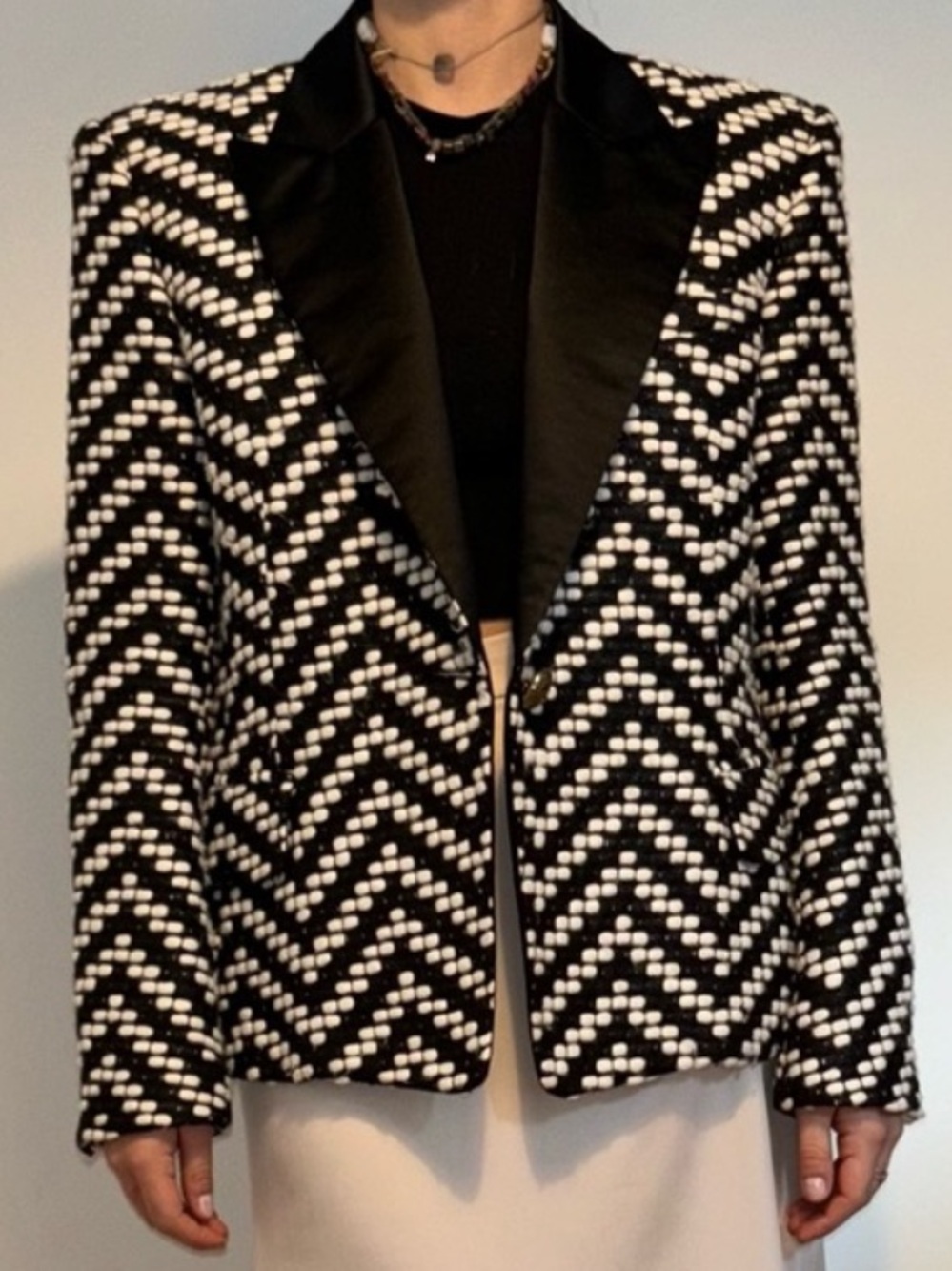 BALMAIN Blazer Tweed Chevron wool - Picture 4 of 15